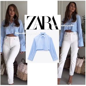 Zara Cropped Poplin Shirt